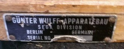 Sega I.D Plate Gunter Wulff Factory.jpg